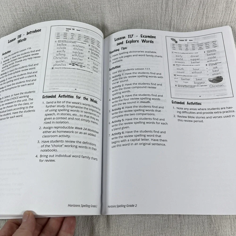 HORIZONS 1st & 2nd Grade Spelling And Vocabulary Teacher's Guide Homeschool NEW!